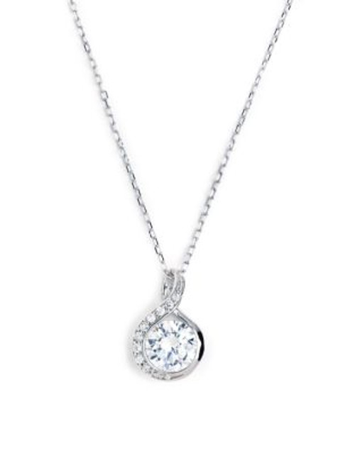 Expression Sterling Silver Curved Pendant With Cubic Zirconia - SILVER