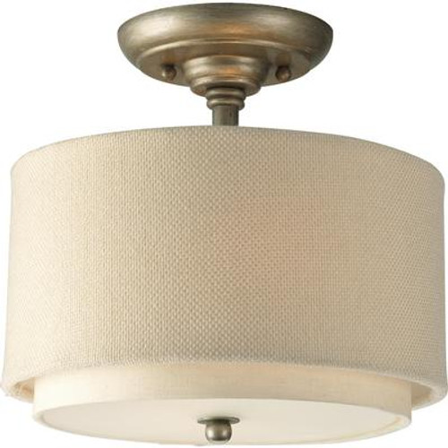 Ashbury Collection Silver Ridge 2-light Semi-flushmount