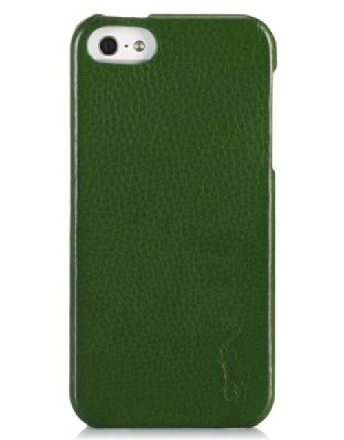 Polo Ralph Lauren Pebbled Leather Hard iPhone Case - KELLY GREEN