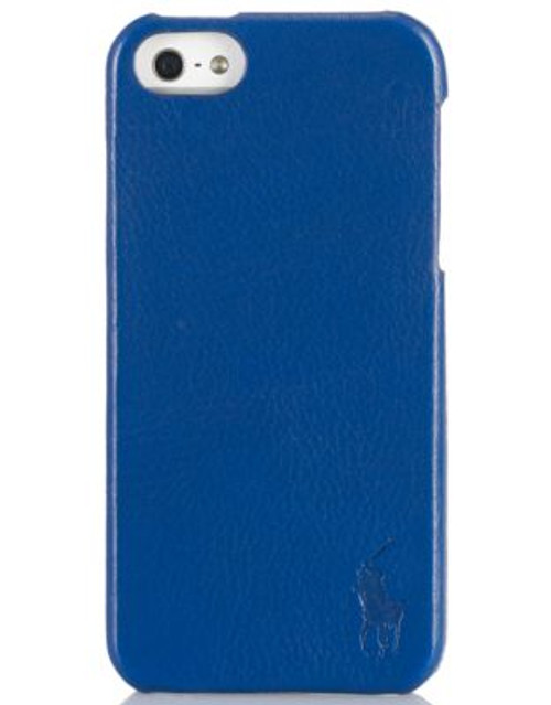 Polo Ralph Lauren Pebbled Leather Hard Phone Case - COBALT BLUE