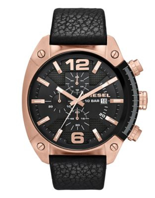 Diesel Black and Rose Gold Watch - BLACK