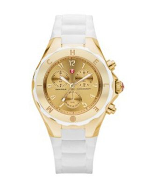 Michele Tahitian Jellybean White Gold Dial Watch - GOLD