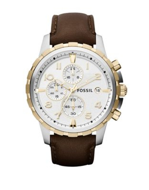 Fossil Mens Dean Brown Leather Watch - BROWN