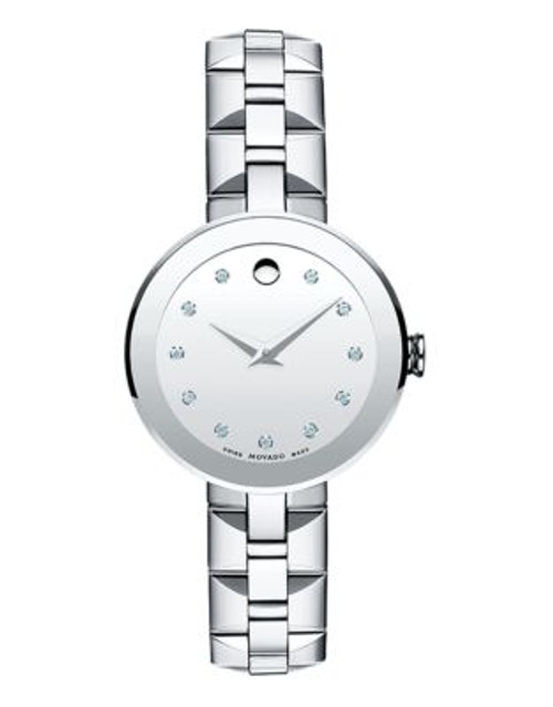 Movado Ladies Sapphire Watch - SILVER