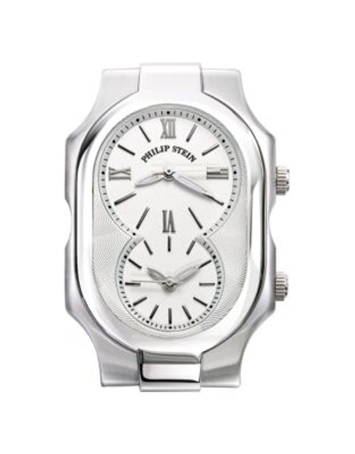 Philip Stein Large Signature Watch Head White Dial - SILVER