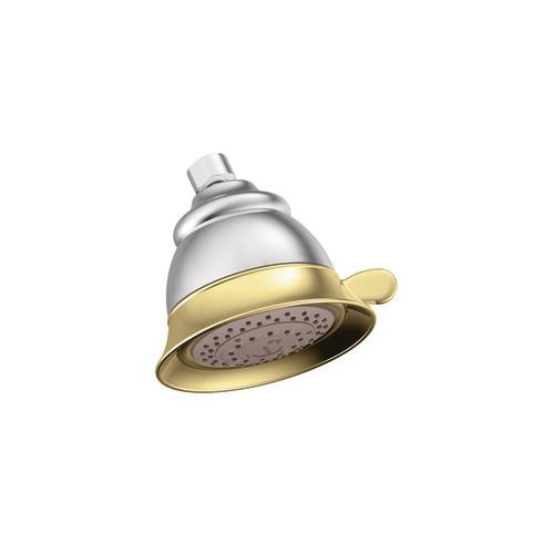 Chrome/Polished Brass Four-Function Standard Showerhead