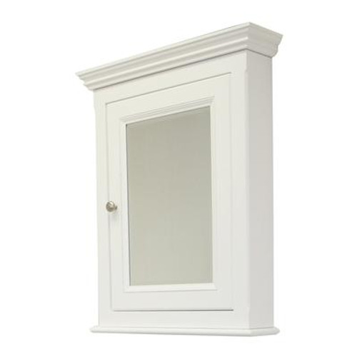 24 In. W X 30 In. H Traditional Birch Wood-Veneer Medicine Cabinet In White - Brushed Nickel