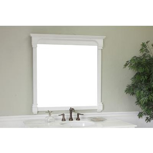 Magnolia 42 In. L X 42 In. W Solid Wood Frame Wall Mirror in White