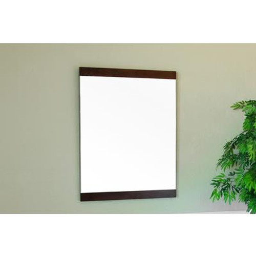 Saylor 32 In. L X 24 In. W Solid Wood Frame Wall Mirror in Walnut