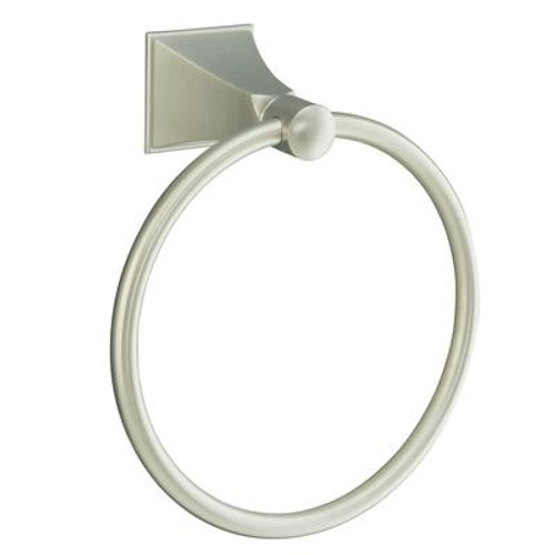 Memoirs Towel Ring With Stately Design in Vibrant Brushed Nickel