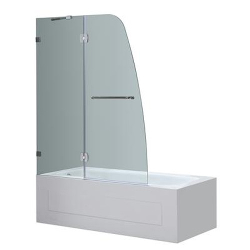 48 Inch x 58 Inch Frameless Pivot Tub/Shower Door in Chrome