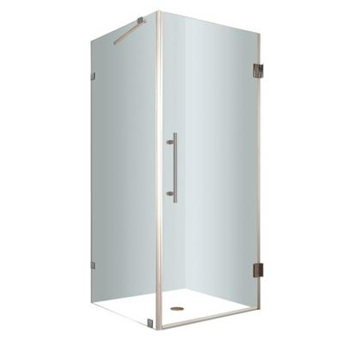 Aquadica 30 In. x 30 In. x 72 In. Completely Frameless Square Shower Enclosure in Chrome