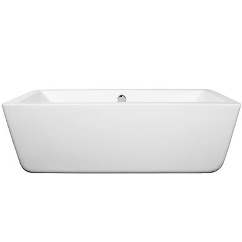 Laura 5.58 Ft. Center Drain Soaking Tub in White