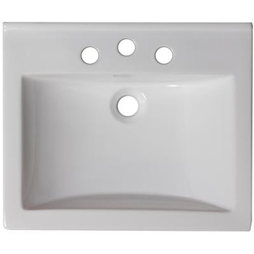 21 In. W x 18.5 In. D Ceramic Top in White Color for 4 In. o.c. Faucet - Brushed Nickel