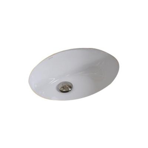 20 In. W X 15 In. D CUPC Certified Oval Undermount Sink In White Color With Enamel Glaze Finish - Chrome