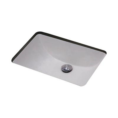19 In. W X 14 In. D CUPC Certified Rectangle Undermount Sink In White Color With Enamel Glaze Finish - Brushed Nickel