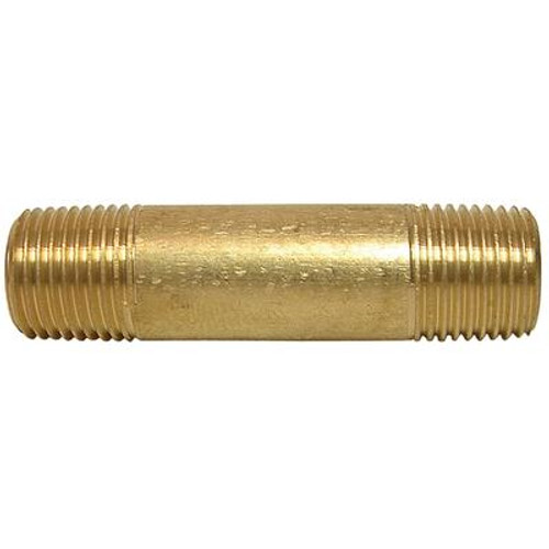 Yellow Brass 3/8 Inches Pipe Nipple 4 Inches