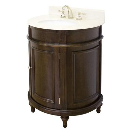 30 Inch W x 20 Inch D Solid Wood Framed Vanity Base in Walnut Finish