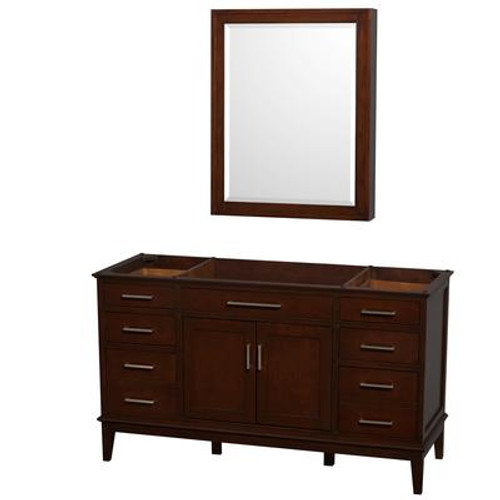 Hatton 59 In. Vanity with Mirror Medicine Cabinet in Dark Chestnut