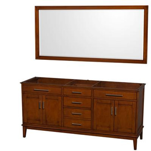 Hatton 71 In. Vanity with Mirror in Light Chestnut