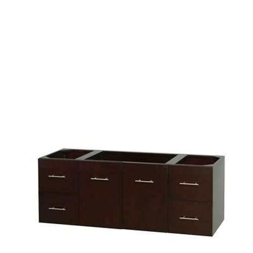 Centra 60 In. Single Vanity in Espresso and No Top and No Sink and No Mirror