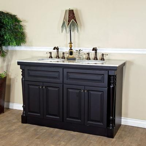 Trento I 40 In. Single Vanity in Dark Mahogany with Marble Vanity Top in White