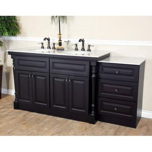 Norwich 40 In. W Single Vanity in Dark Mahogany with Marble Vanity Top in White