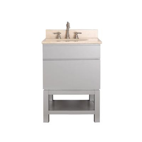 Tribeca 24 In. Vanity in Chilled Gray with Marble Vanity Top in Gala Beige