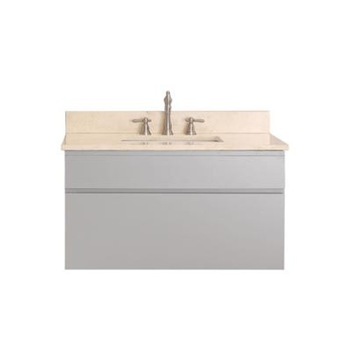 Tribeca 36 In. Vanity in Chilled Gray with Marble Vanity Top in Gala Beige