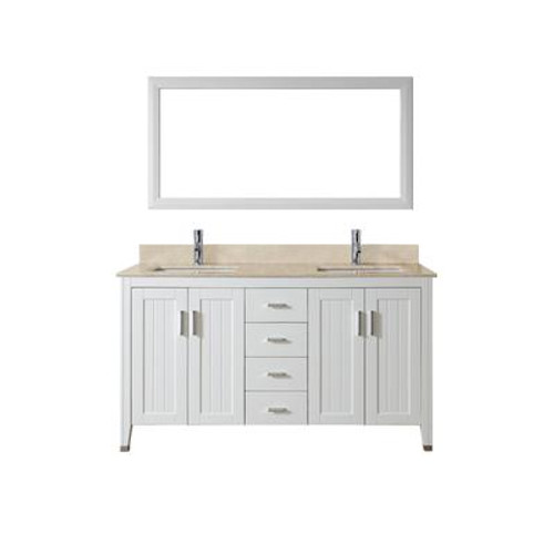 Jackie 60 White / Beige Ensemble with Mirror and Faucet