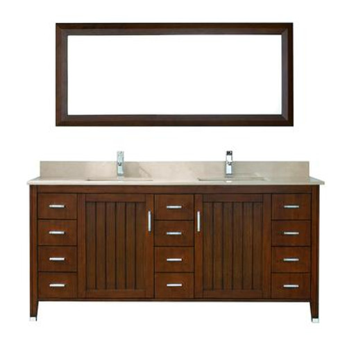 Jackie 72 Classic Cherry / Beige Ensemble with Mirror and Faucet