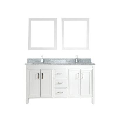 Corniche 60 White / Carrera Ensemble with Mirror and Faucet