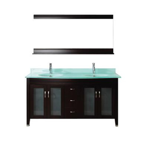 Alba 63 Chai / Glass Vanity Ensemble with Mirror and Faucet