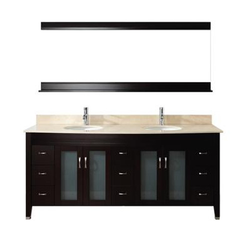 Alba 75 Chai / Beige Vanity Ensemble with Mirror and Faucet