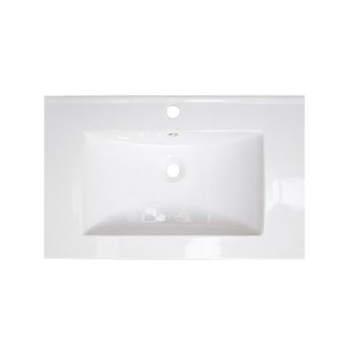 21 Inch W x 18 Inch D White Ceramic Top with for Single Hole Faucet Installation