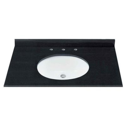 37 In. Jet Black Natural Granite Vanity Top