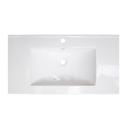 31 In. W X 22 In. D Ceramic Top In White Color For Single Hole Faucet - Brushed Nickel