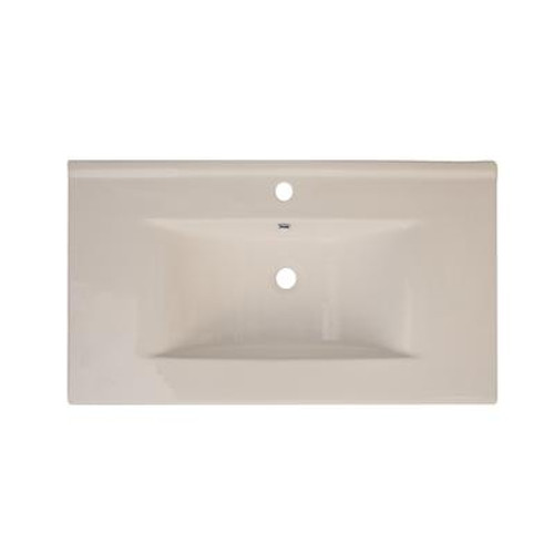 36 In. W X 20 In. D Ceramic Top In Biscuit Color For Single Hole Faucet - Chrome