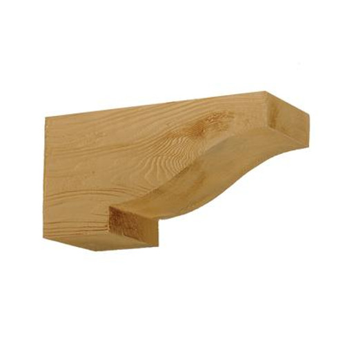 14-1/2 Inch x 6 Inch x 7-1/4 Inch Unfinished Wood Grain Texture Polyurethane Corbel