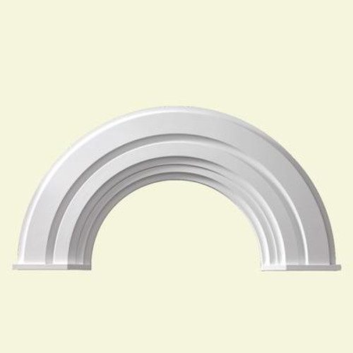 56 Inch x 28-3/4 Inch x 2-3/8 Inch Polyurethane Half Round Arch Decorative Trim with End Cap