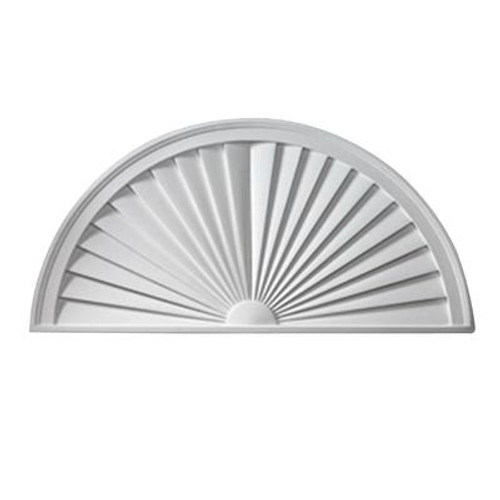 40 Inch x 10 Inch x 1-3/4 Inch Smooth Segment Sunburst Pediment