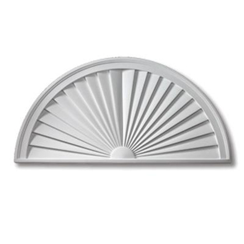 48 Inch x 13 Inch x 1-3/4 Inch Polyurethane Segment Sunburst Pediment