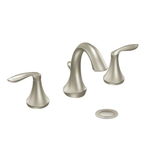 Eva 2 Handle Lever Widespread Lavatory Faucet with Drain Assembly (Trim only) - Brushed Nickel