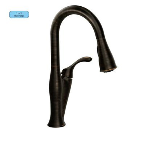 Benton 1 Handle Pulldown Kitchen Faucet - Mediterranean Bronze Finish