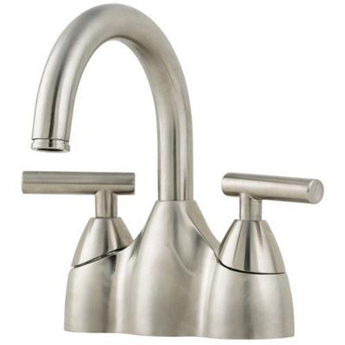 Contempra Lead Free 4 Inch High-Arc Centerset Lavatory Faucet in Brushed Nickel