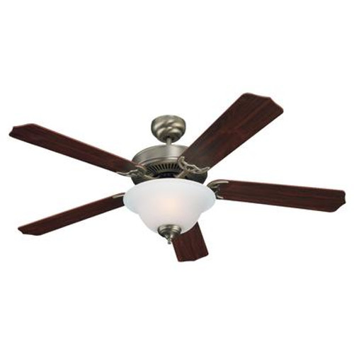 52 Inch Indoor Antique Brushed Nickel Fluorescent Ceiling Fan