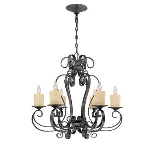 Stafford Spring Collection 6-Light 88-1/2 in. Hanging Dark Antique Bronze Chandelier