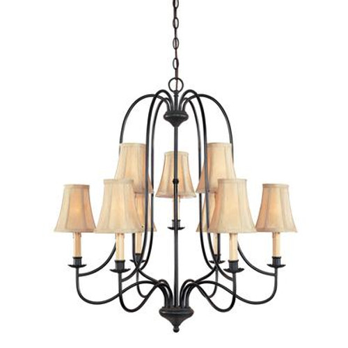 Brondy Collection 9-Light Chandelier in Aged Ebony