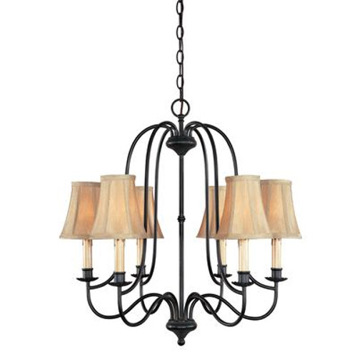 Brondy Collection 6-Light Chandelier in Aged Ebony
