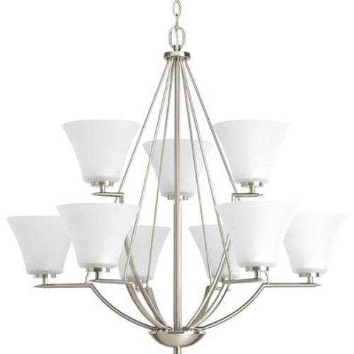 Bravo Collection Brushed Nickel 9-light Chandelier